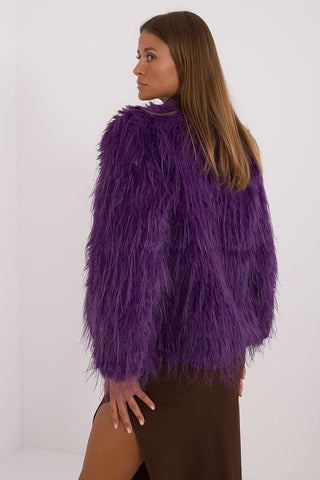 AT Faux Feather Fuzzy Jacket