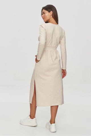 Makadamia V-Neck Long Sleeve Sweatshirt Midi Dress