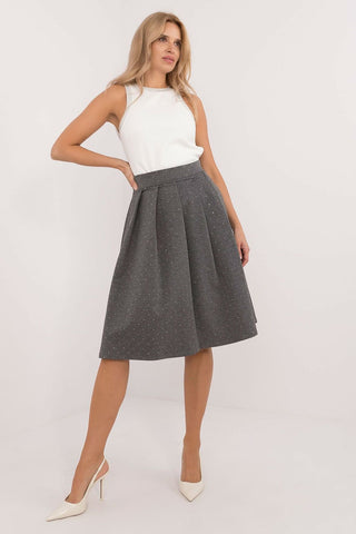 Italy Moda Polka Dot Midi Skirt