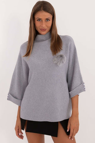 Factory Price Pom Pom Mock Neck Sweater