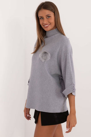 Factory Price Pom Pom Mock Neck Sweater