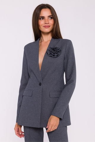 Stylove Flower Appliqué Blazer Jacket