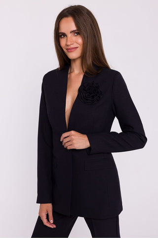 Stylove Flower Appliqué Blazer Jacket