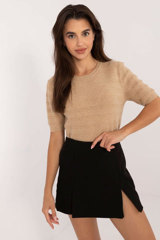 Factory Price  Openwork Short Sleeve Sweater