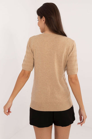 Factory Price  Openwork Short Sleeve Sweater