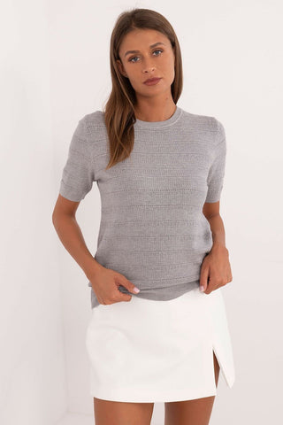 Factory Price  Openwork Short Sleeve Sweater