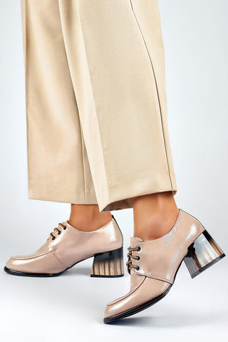 PRIMO Contrast Heel Leather Loafers