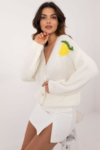 Italy Moda Limoncello Cardigan In White