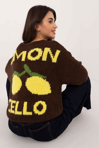 Italy Moda Limoncello Cardigan In Brown