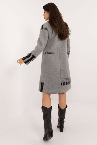 Italy Moda Graphic Print Wool Blend Pea Coat