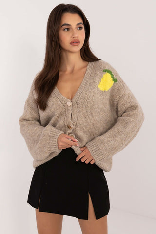 Italy Moda Limoncello Cardigan In Beige