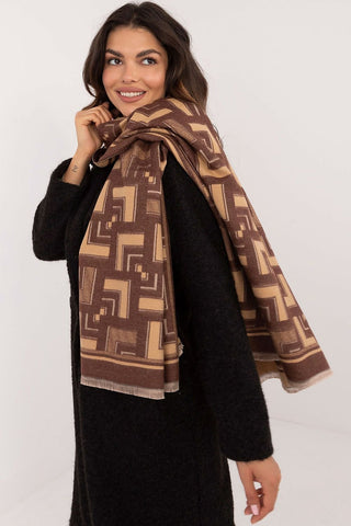 AT Geometric Wool Blend Scarf