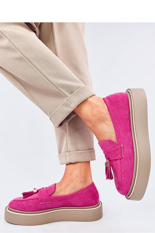 Inello Bossy Babe Suede Moccasins In Hot Pink