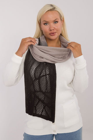 AT Soft Breeze Open Knit Two Tone Wool Blend Scarf