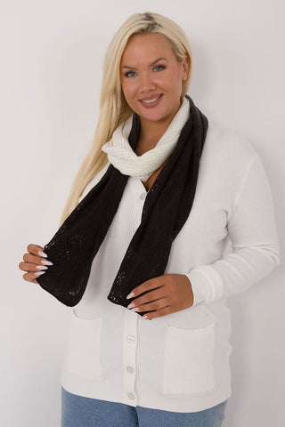 AT Soft Breeze Open Knit Two Tone Wool Blend Scarf