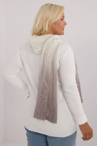 AT Soft Breeze Open Knit Two Tone Wool Blend Scarf