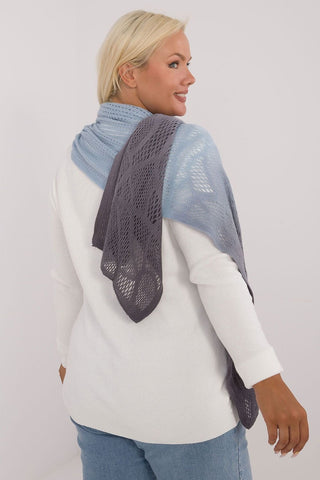 AT Soft Breeze Open Knit Two Tone Wool Blend Scarf