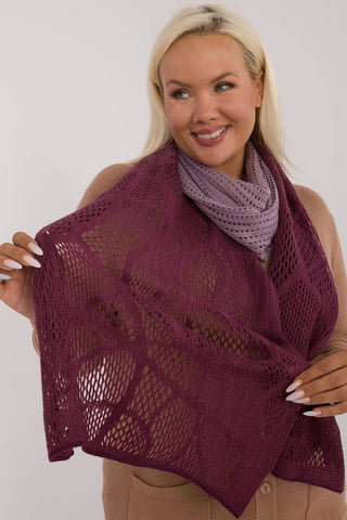 AT Soft Breeze Open Knit Two Tone Wool Blend Scarf