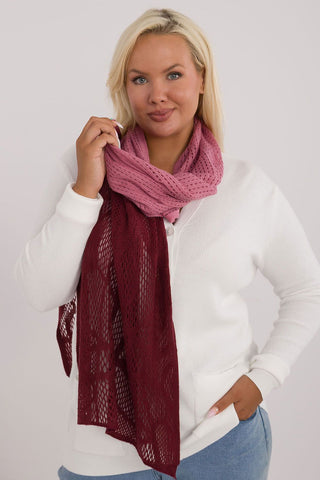 AT Soft Breeze Open Knit Two Tone Wool Blend Scarf