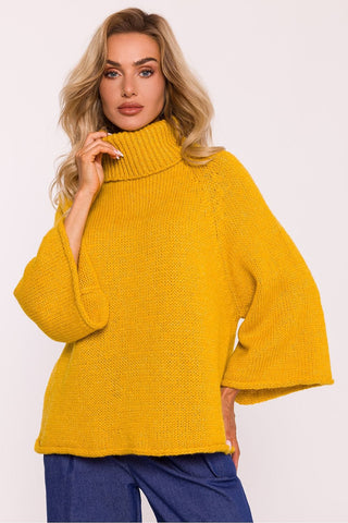 Moe Kimono Sleeve Turtleneck Wool Blend Sweater