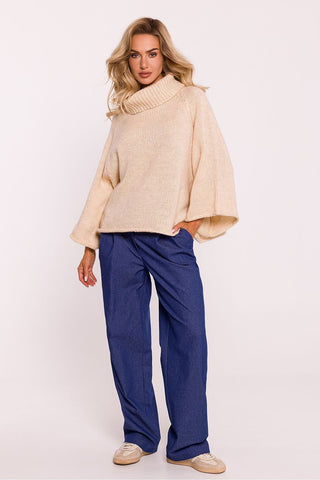 Moe Kimono Sleeve Turtleneck Wool Blend Sweater