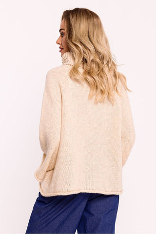 Moe Kimono Sleeve Turtleneck Wool Blend Sweater