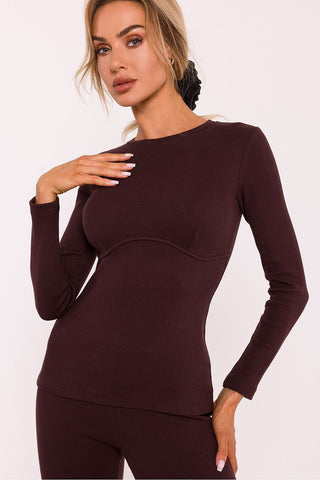 Moe Comfort Fit Bust Seam Fitted Long Sleeve Top