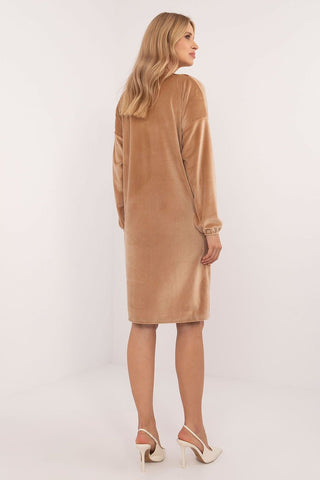 Italy Moda Velvet Butterly Charm Long Sleeve Mini Dress