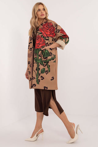 Italy Moda Wild Rose Safari Longline Coat