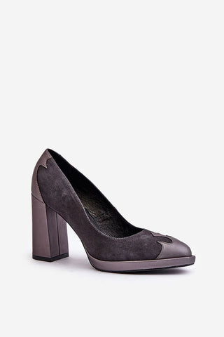 Step In Style Suede Made Block Heel Pumps