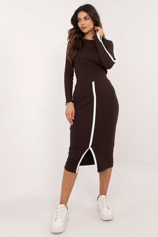 Relevance Varsity Lane Ribbed Co-Ord Two Piece Skirt Set