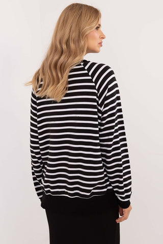 Relevance Side Slit Striped Modal Long Sleeve Top