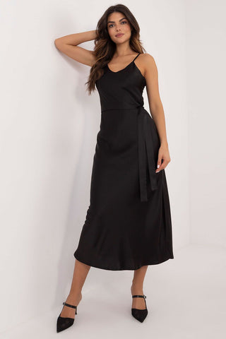 Lakerta Wrap It Your Way Satin Midi Dress