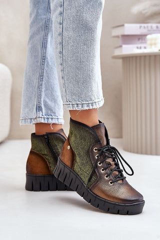 Step In Style Chameleon Leather Ankle Boots