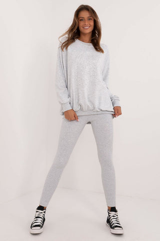 Factory Price Rock & Love Embossed Sweatshirt Two Piece Lounge Set