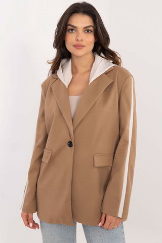 Italy Moda Varsity Hooded Blazer Jacket