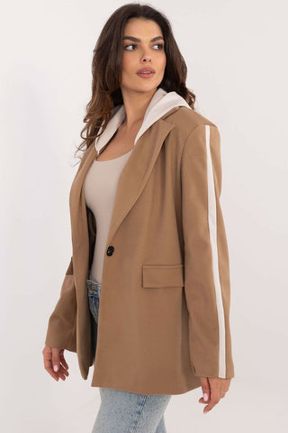 Italy Moda Varsity Hooded Blazer Jacket