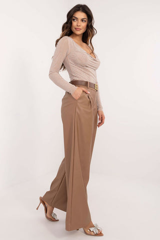 Italy Moda Wide Leg Faux Leather Trousers