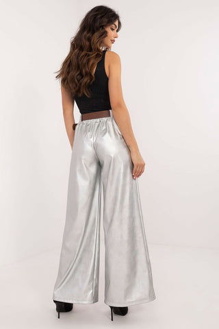 Italy Moda Wide Leg Faux Leather Trousers