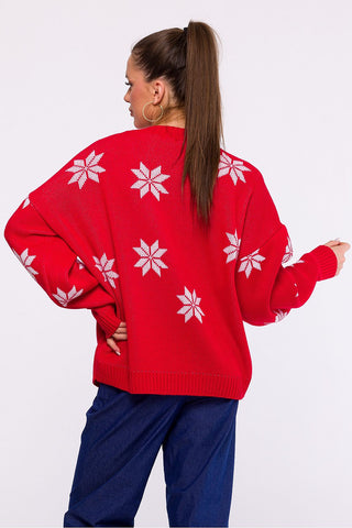 Moe Merry Holiday Snowflake Pattern Sweater