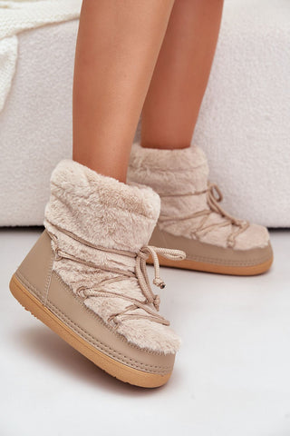 Step In Style Fuzzy Laced Snow Boots