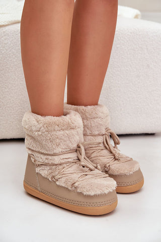 Step In Style Fuzzy Laced Snow Boots