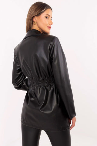 Italy Moda Double Breasted Faux Leather Jacket