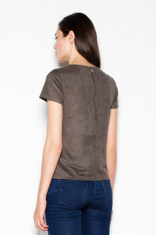 Venaton Suede Short Sleeve Top - Hot Girl Apparel