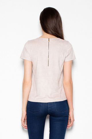 Venaton Suede Short Sleeve Top - Hot Girl Apparel