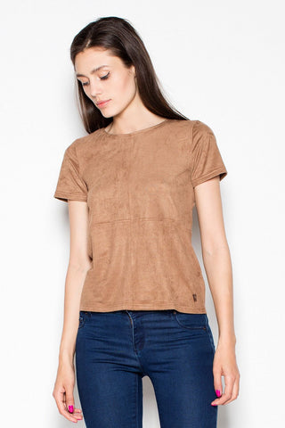 Venaton Suede Short Sleeve Top - Hot Girl Apparel