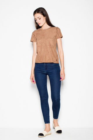 Venaton Suede Short Sleeve Top - Hot Girl Apparel