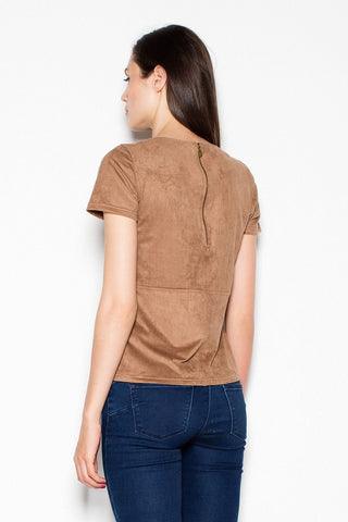 Venaton Suede Short Sleeve Top - Hot Girl Apparel