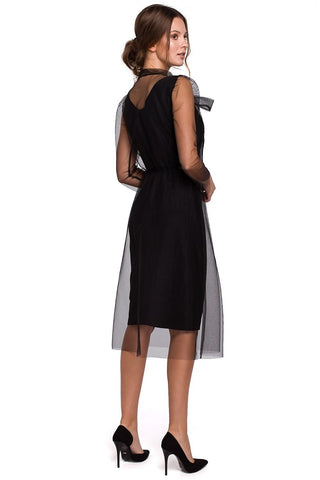 Makover Mesh Cover Two Piece Cocktail Midi Dress - Hot Girl Apparel