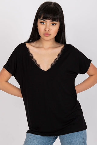 BFG Lace Trim V-Neck Tee - Hot Girl Apparel